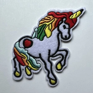 Galloping Rainbow Unicorn Iron On Patch 3 Inches Add Magic to Your Style - Picture 1 of 4