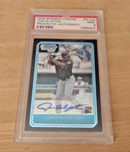 2006 Bowman Chrome Prospects Justin Upton #BC223 PSA 9 MINT Auto Diamondbacks - Picture 1 of 4