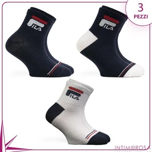 Fila F1396D Navy Cotton Short Socks 3 Pairs - Picture 1 of 3