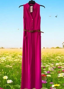 Boutique Rosa Lilie J. Hour Jumpsuit hell Hot Pink Größe S Small neu mit Etikett Gürtel - Bild 1 von 8
