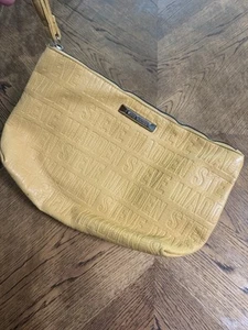 Steve Madden Yellow Leather Wristlet Clutch with Leather Strap (N2) - Picture 1 of 5