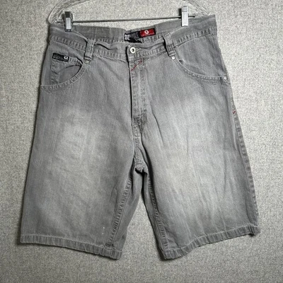 Vintage Southpole Size 36 Mens Denim Shorts Skater Gray Zip Button Pockets Logo - Image 1 of 4
