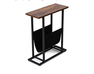 New Narrow End Table Side Table with Magazine Holder Slim Bedside Tables USA - Picture 1 of 7