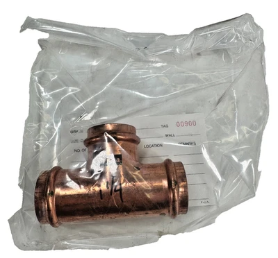 VIEGA ProPress 77442 Tee 1-1/4" x 1-1/4" x 1-1/4" P x P x P Copper Press Fitting - Image 1 of 4