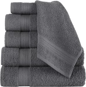 REGAL RUBY Set 6 Pezzi Asciugamani Morbidi GRIGIO, 2 Asciugamani 2 Asciugamani - Foto 1 di 6