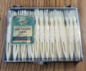 Vintage 40 Stück Mid Century Cocktail Gabeln Hors d'oeuvres Party Vorspeise Plektren - Bild 1 von 6