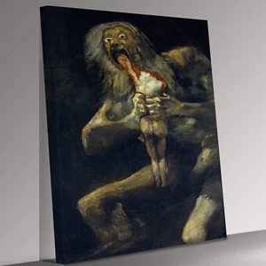 Francisco de Goya Saturn verschlingt seinen Sohn Leinwand Wandbild fertig zum Aufhängen - Bild 1 von 6