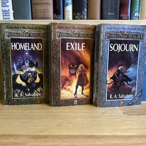 The Dark Elf Trilogy Forgotten Realms By R A Salvatore Homeland Sojourn Exile PB - Picture 1 of 15