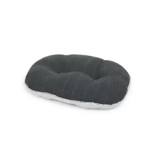 More details for petface  dog bed oval  cushion twilight tweed double sided soft fleece 60x40cm
