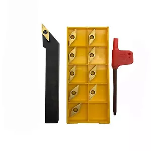 SVJCR 1212H11 12mm×100mm Lathe External Turning Tool Holder + VCMT110304 inserts - Foto 1 di 7