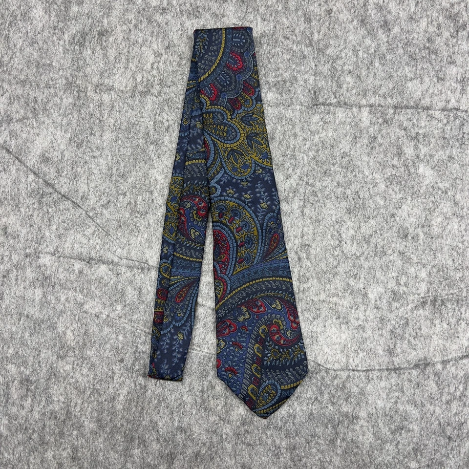 Галстук Neiman Marcus мужской синий красный пейсли классический 100% шелк сделано в США - Изображение 1 из 4