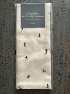 Set of 2 West Elm Pottery Barn SKI LIFT Kitchen Tea Towels 17"w x 18"l - Picture 1 of 2