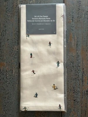 Juego de 2 toallas de té de cocina West Elm Pottery Barn SKI LIFT 17"w x 18"l Foto 1 de 2