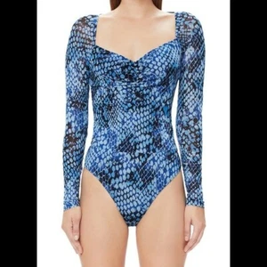 NWT | AFRM blue python bodysuit | Size M - Picture 1 of 5