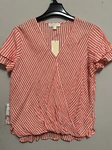 Michael Kors Blouse Basic Size L Light Orange Long 27in Armpit To Armpit 23in - Picture 1 of 14