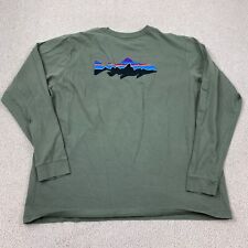Patagonia Worn Wear Regular Fit T-Shirt Men's XXL Long Sleeve Green Crew Neck