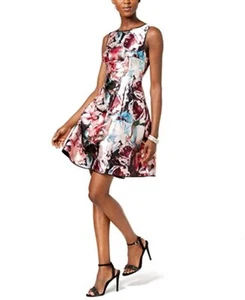 $168 LAUNDRY Womens Black Segal Reversible Fit + Flare Dress (6) - Picture 1 of 2