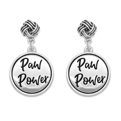 Clemson Tigers Paw Power Silver Twist and Shout Earrings Jewelry Gift Cover