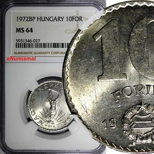 Hungría 1972 BP 10 Forint Strobl Monumento NGC MS64 superior clasificado por NGC KM# 595 (7) - Imagen 1 de 4