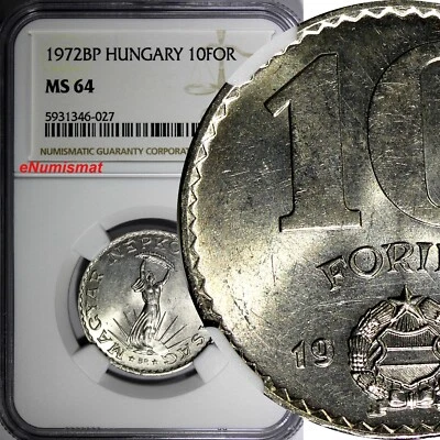 Hungary 1972 BP 10 Forint Strobl Monument NGC MS64 TOP GRADED BY NGC KM# 595 (7) - Image 1 of 4
