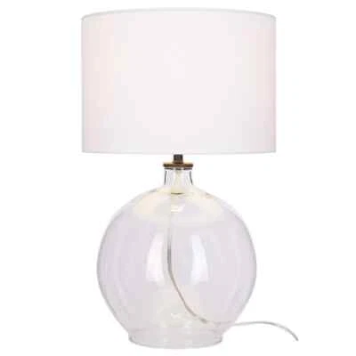 Lámpara de mesa de vidrio transparente Hampton Bay Windmere 21,5 pulgadas Foto 1 de 4