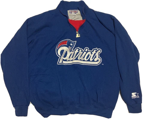 Vintage 1990s New England Patriots Starter Pro Line Pullover Jacket Sz L Cover