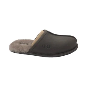 UGG Men's Scuff Slippers Thunder Cloud Grey Leather Scuffs 1158170 - Picture 1 of 8