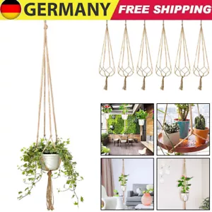 6 Stück Makramee Blumenampel Set Hängeampel Blumentopf Hängend für Innen Außen - Bild 1 von 10