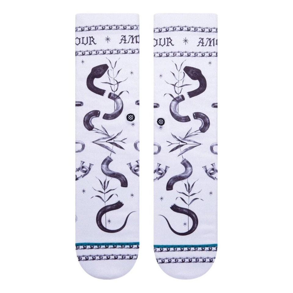 Meias Stance x Marynn Letemplier Amour Crew pequenas (femininas 5-7.5) brancas novas - Imagem 1 de 2