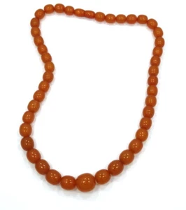 Vintage RARE Genuine BAKELITE Honey Butterscotch Amber Bead Strand Necklace - Picture 1 of 5