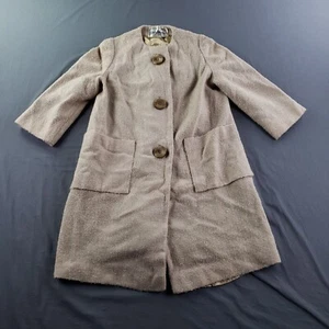 Bullocks Downtown Womens Coat Beige Wool Boucle 3/4 Sleeve True Vintage 50s 60s - Picture 1 of 10