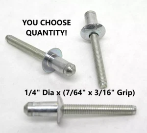 Stanley Steel Body Blind Structural Rivet, Domed Head, 1/4" Dia x 3/16" Grip - Picture 1 of 7
