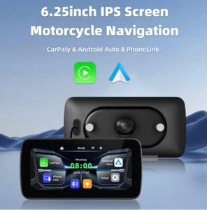 6,25 Zoll Wireless CarPlay Moto Android Auto GPS Motorrad Navigation Tragbar - Bild 1 von 6
