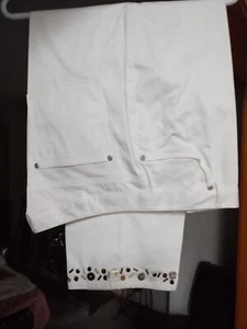 Ladies White Hearts of Palm Capri Pants Size 14 - Picture 1 of 2