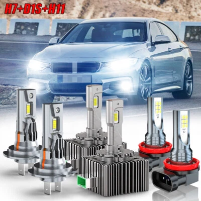 6件LED大灯灯泡组合雾灯6500K白色适用于宝马X3 2007-2010 — 第 1/4 张图片