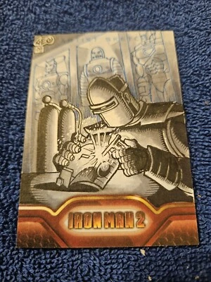 Iron Man 2  one of a kind Hand Drawn Sketch Card George GEO Davis Hall of Armor - Image 1 of 3