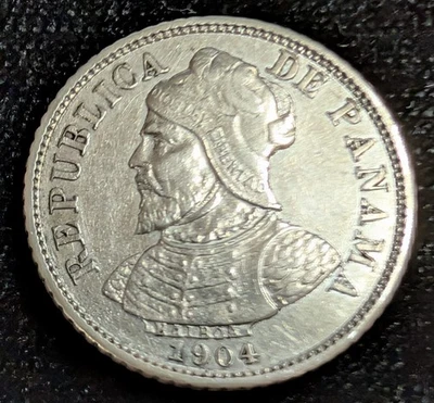 1904 Panama 5 Centesimos KM #2 .900 Silver Balboa - Image 1 of 4