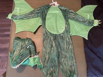 POTTERY BARN KIDS плюшевый делюкс 2 изделия зеленый дракон костюм для Хэллоуина 4-6 🐉 - Изображение 1 из 4