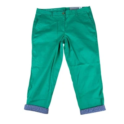 Pantalones chinos Talbots para mujer novia talla 12P Kelly verde lunares dobladillo con puños  Foto 1 de 4