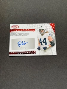 TYLER WARREN 2025 Sage Aspire Red Football Rookie Auto Indianapolis Colts RC - Picture 1 of 2