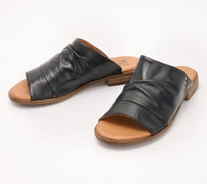 Miz Mooz Leather Wide Width Slide Dandelion Black 39/W New - Picture 1 of 1