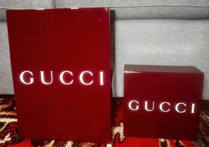 GUCCI Gift Box With Ribbon, Tissue & Shopping Bag Authentic - Picture 1 of 12
