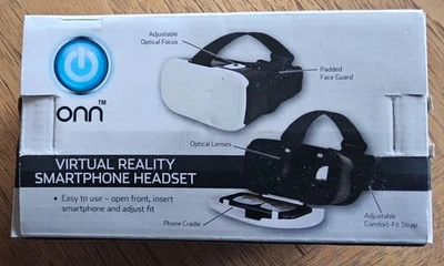 ONN Virtual Reality Smartphone Headset iPhone Samsung Screens up to 6" (White) - Image 1 of 2