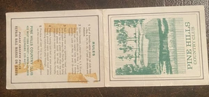 Pine Hills Country Club - Vintage 50+ Year Old Scorecard - Hinckley, Ohio - Picture 1 of 2