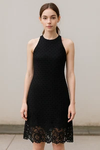  TOKITO BLACK LACE PARTY/COCKTAIL PENCIL DRESS SIZE 8 - Picture 1 of 8