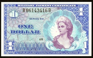 US $1 Military Payment Certificate Series 661 One Dollar Choice New Crisp - Picture 1 of 2
