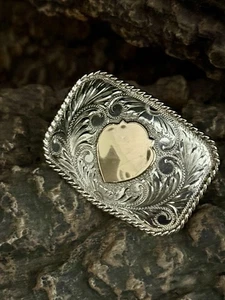 irvine and jachens sterling silver and 14k gold heart belt buckle - Picture 1 of 7