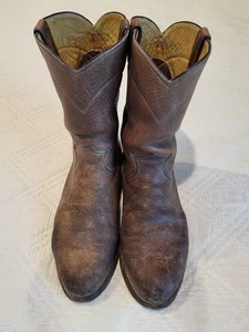 Botas vaqueras occidentales vintage Justin 3136 EE. UU. cuero suave Roper para hombre 8,5 D - Imagen 1 de 14