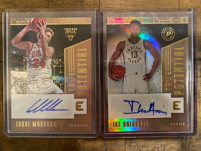 2017-18 Essentials True Potential Lauri Markkanen Ike Anigbogu Gold /35 RC Auto - Image 1 of 4