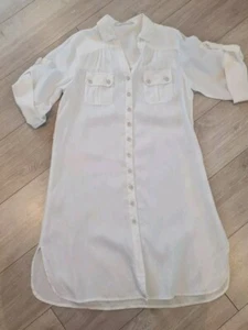 Part Two Copenhagen White ‘Halila’ Linen Dress Side 14 UK Oversized - Picture 1 of 8